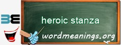 WordMeaning blackboard for heroic stanza